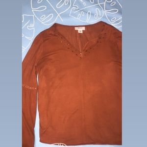 Suede burnt orange shirt